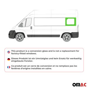 RAM PROMASTER Rear Side Fixed Glass - Omac - Left (L3) Galaxy - 2014-2025 RAM PROMASTER Rear Side Fixed Glass - Omac - Left (L3) Galaxy - 2014-2025